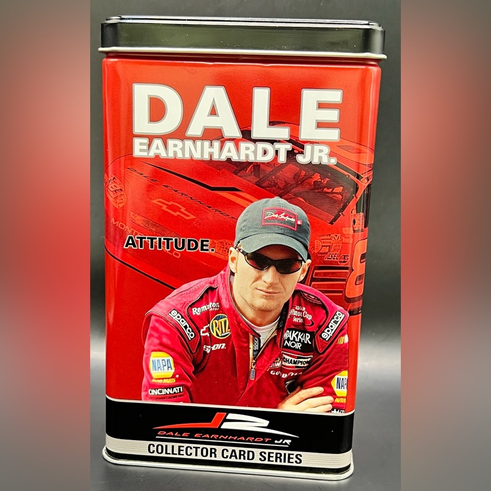 Dale Earnhardt Jr. Red‎ Collectible Tin with cards- Open package